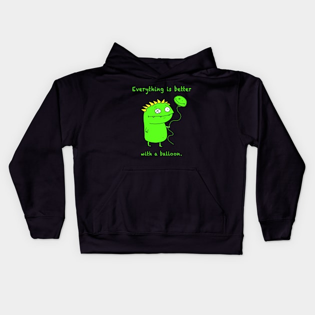 Everything is better with a balloon.  Witterworks Monster Kids Hoodie by witterworks